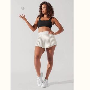 POPFlex Ace ‘em Pleated Skort Tennis Skirt Sugar Ivory Cream White 2X NWT New